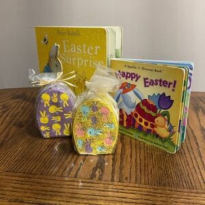 Easter Children's Board Book Set Peter Rabbit & Sparkle & Shimmer + Egg Candles